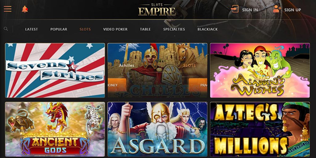 Trò chơi slot tại Slots Empire Casino
